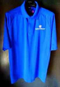 lot 237 image: MENS EMBROIDERED SMITH & WESSON BLUE POLO - SIZE XL