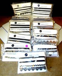 lot 267 image: NEWSEALED - 9 PACKS OF 6 UNITS X 4 PER CARD (216 PCS) - CHOKER FASHION NECKWEAR (9X$)