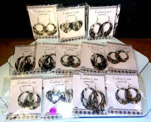 lot 271 image: NEW LACE EARRINGS - 3X 3 STYLES (12x$)