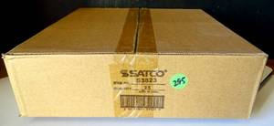 lot 295 image: NEW BOX OF 24 - Satco S3823 40W 120V Globe G16.5 Clear E12 Candelabra Base Incandescent Bulb (24X$)