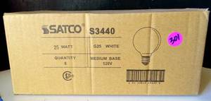 lot 301 image: new case of 6 - Satco S3440 25G25W 25-Watts G25 Medium Base White Decorative Globe (6x$)