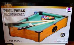 lot 253 image: Table Top POOL TABLE - measures 20.3 x 12.4 x 4.2
