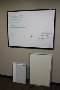 lot 14 image: Whiteboards in various sizes - 4x37, 3x2 and smaller