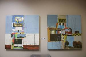 lot 22 image: Pair of Stretched Canvas Artwork by M. Brouilette - 3x3 each limited editions
