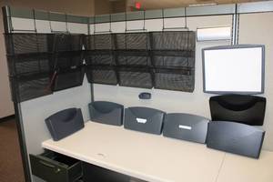 lot 29 image: Cubicle paper sorters - hanging and pin-held types PLUS whiteboard