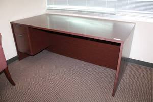 lot 51 image: Cherry colored Desk by National