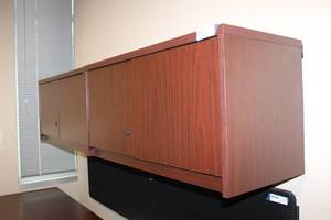 lot 65 image: (2) wall mount cabinets - 3W x 12D x 17.5H each (needs removed)
