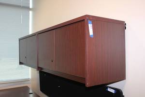 lot 75 image: (2) wall mount cabinets - 3W x 12D x 17.5H each (needs removed)