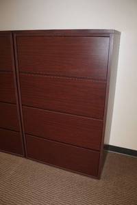 lot 74 image: Cherry colored 4-Drawer lateral file cabinet - 3W x 20.5D x 57.25H