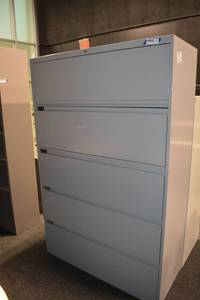 lot 101 image: Lateral file cabinet (4 drawers and 1 flip pull out) - 42W x 18D x 64.5H