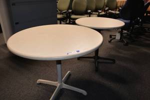 lot 96 image: (1) 3 Round table and (1) 30 Round table each 28.5H