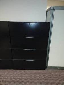 lot 33 image: Black Lateral File Cabinet - 3W x 18D x 53H