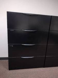 lot 36 image: Black Lateral File Cabinet - 3W x 18D x 53H