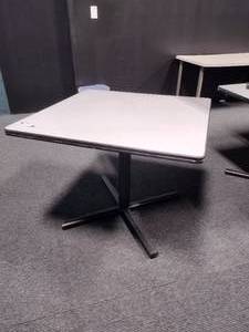lot 110 image: Square table with x-base - 3x3x29H