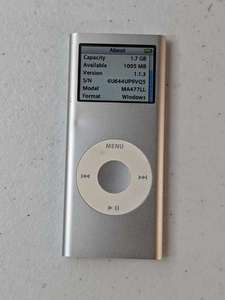 lot 55 image: Apple iPod Nano 2nd Gen A1199 EMC 2115 2GB Silver Ipod Only