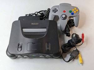 lot 141 image: Nintendo 64 N64 Console w 1 Controller, Power Supply & Video Cable