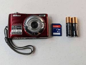 lot 180 image: Nikon COOLPIX L24 14.0MP Digital Camera - Red