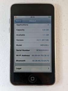 lot 194 image: Apple iPod Touch 2nd Generation A1288 - Black (8GB)