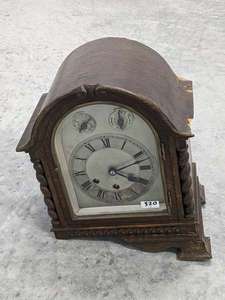 lot 320 image: Gustav Becker Oak Bracket Clock