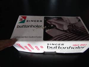 lot 55 image: singer button holder,sims-4561 in original box with original paperwork new, moble desktop light with foldable light