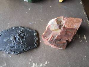 lot 95 image: Pony exspress bely buckle, Stone rock neat