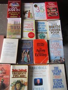 lot 115 image: paper back book lot includes betty crockets cookbooks, ian karon, the book of books, hill towns and more qty 18