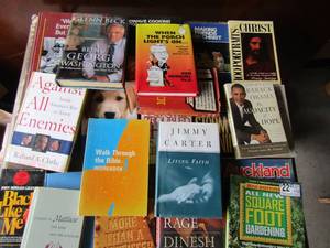 lot 117 image: Large book lot includes, cook books, health books, planting books and more