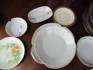 lot 168 image: various small plate lot includes tea plates, saucers, a white ash tray , 2 white bowls and more