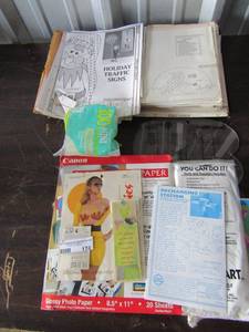 lot 174 image: glossy photo paper, pencil carbin paper, holiday traffic signs, hot glue sticks and much more