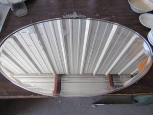 lot 16 image: ART DECO oval glass mirror in great condition 27x18