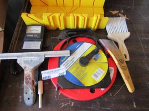 lot 207 image: window sqeegy, rhone meter, hand sweeper, window scraper and more