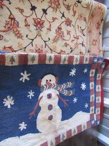 lot 216 image: 4 snowman entry way rug, 4 ft x 3 ft area rug