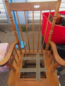 lot 259 image: GLIDING Wooden rocker, in great condition  no seat cushion