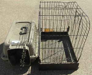lot 279 image: small animal crate, metal bird cage used needs cleaned