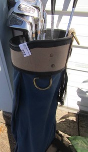 lot 282 image: AMY ALCOTT IRONS , & 2 WOODS  IN GOLF BAG
