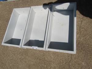 lot 283 image: 3 homeade plant boxes grey in color, 23 X 12