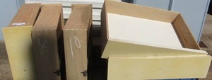 lot 286 image: 5 yellow wooden dressor drawers only, no dressor included--