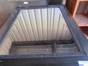 lot 305 image: Black frame wall mirror  35 12 x 29