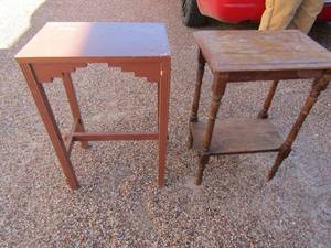 lot 307 image: 2 wooden side tables  26x18x12  and  25x18x12