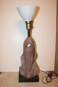 lot 9 image: Mid-century Art Deco Lamp with white glass torchiere