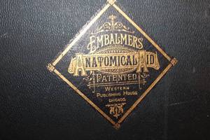 lot 20 image: Vintage medical book with layered pictures titled - Embalmers Anatomical Aid Patented Western Publishing House Chicago, see pictures