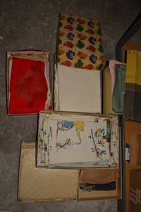 lot 65 image: Vintage fabrics and patterns - 6 boxes worth, some unfinished projects, see pictures