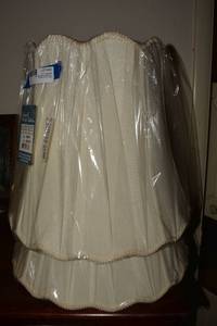 lot 98 image: (2) Lamp shades still in packaging, see pictures with dimensions