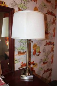 lot 33 image: Table lamp - 26 Tall, brushed nickel