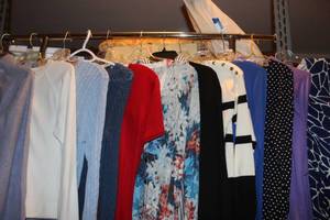 lot 125 image: Womens clothes Still with tags -tops and sweater most size M