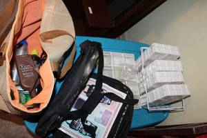 lot 167 image: Beach bag, sunscreen, travel bag, plastic storage containers