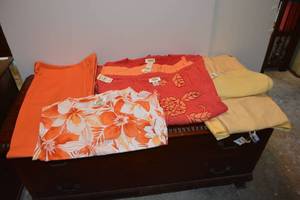 lot 202 image: Womens clothes - Spring wardrobe separates - lots of orange. Many still have tags