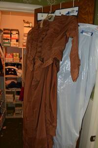 lot 197 image: Vintage Brown ruffle dress
