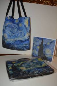 lot 260 image: Starry night lot - canvas bag, binder, and 17 laptop waterproof case SIP