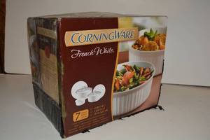 lot 271 image: CorningWare French white set SIB - looks unopened